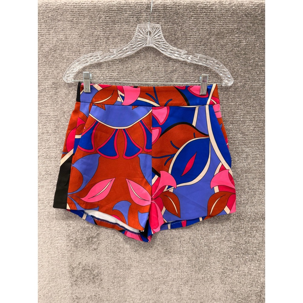 Zara Shorts Womens Small Multicolor Abstract Floral High Waisted Summer Festival - Picture 4 of 8